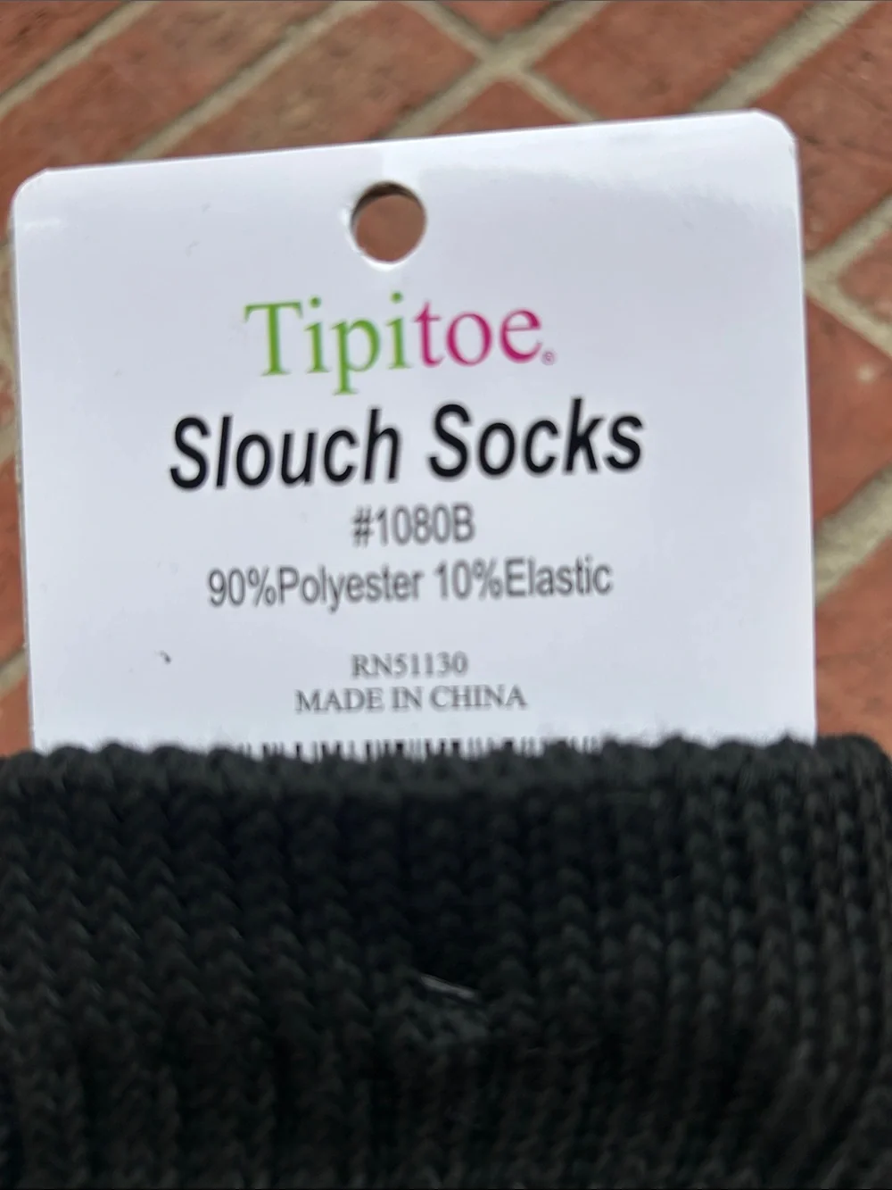 TIPITOE Black Chunky Rib Knit Stretch Ladies Scrunch Slouch Socks